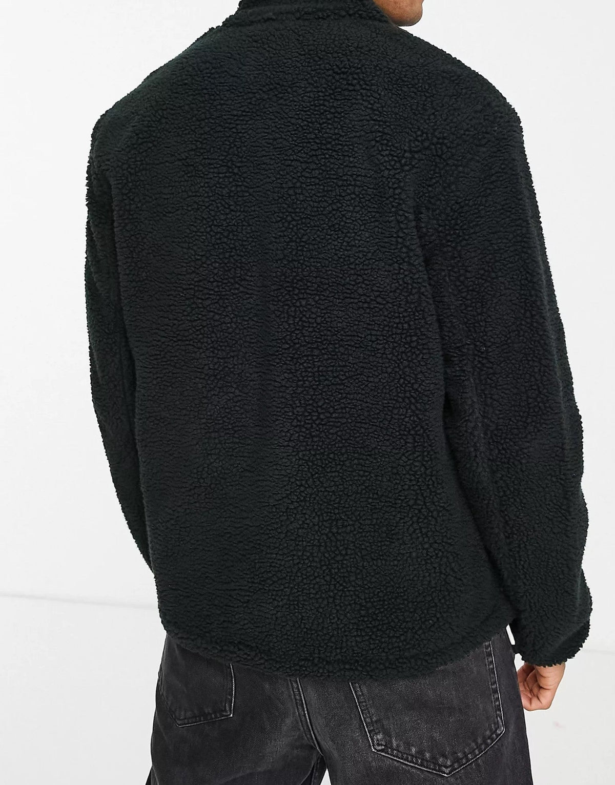 Calvin Klein Mens Mix Media Fleece Jacket In Black