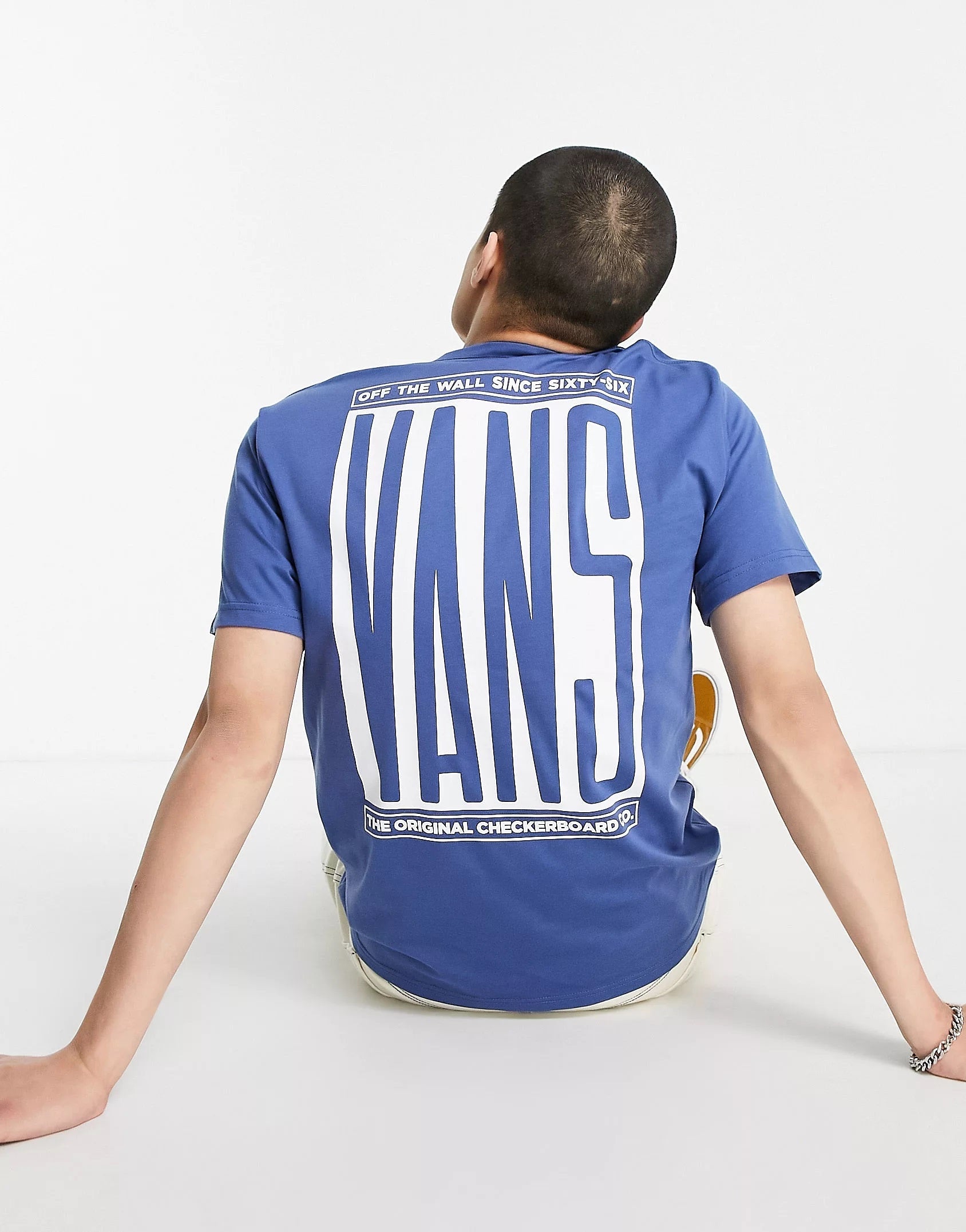 Mens Vans Type Stretch Back Print T-Shirt in Navy