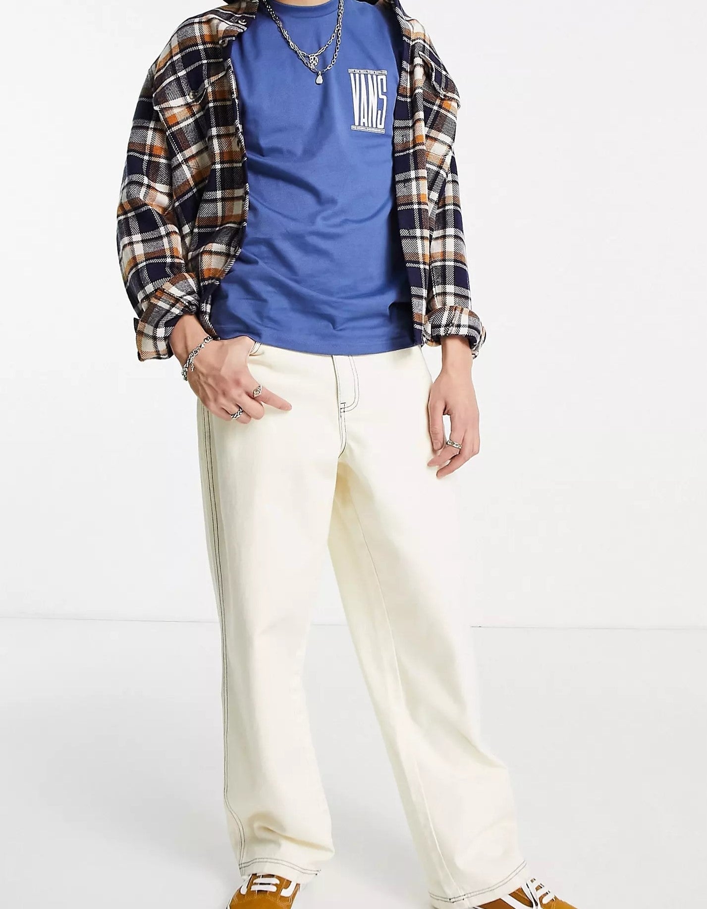 Mens Vans Type Stretch Back Print T-Shirt in Navy