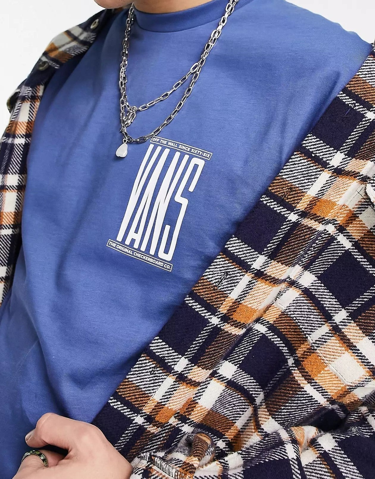 Mens Vans Type Stretch Back Print T-Shirt in Navy