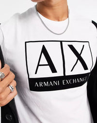 Armani Exchange Mens Box Logo T-Shirt In White