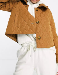 Whistles Womens Quilted Jacket in Brown