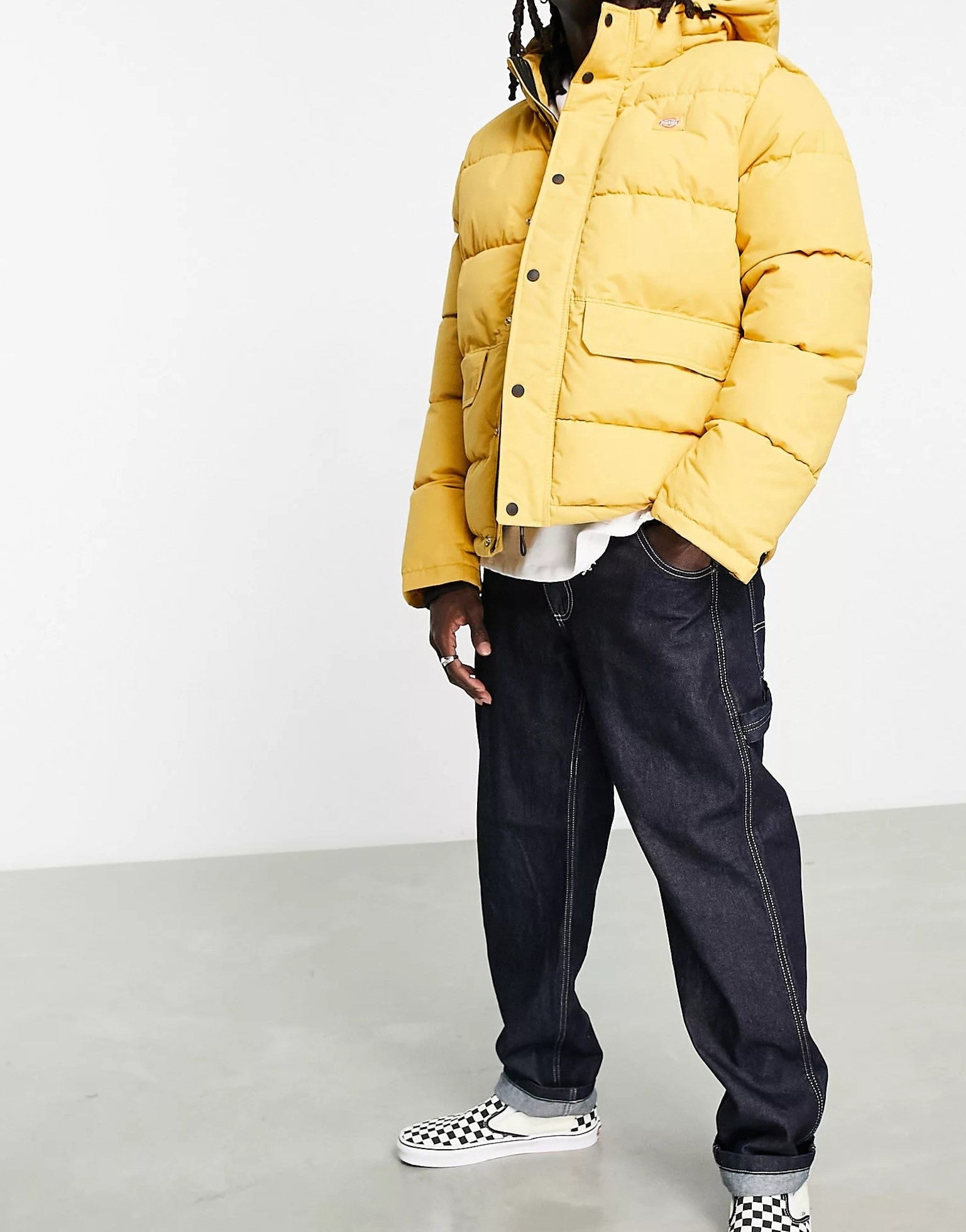 Mens yellow hot sale down jacket