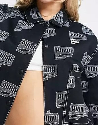 Puma Downtown Womens Monogram Jacket In Black