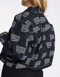 Puma Downtown Womens Monogram Jacket In Black