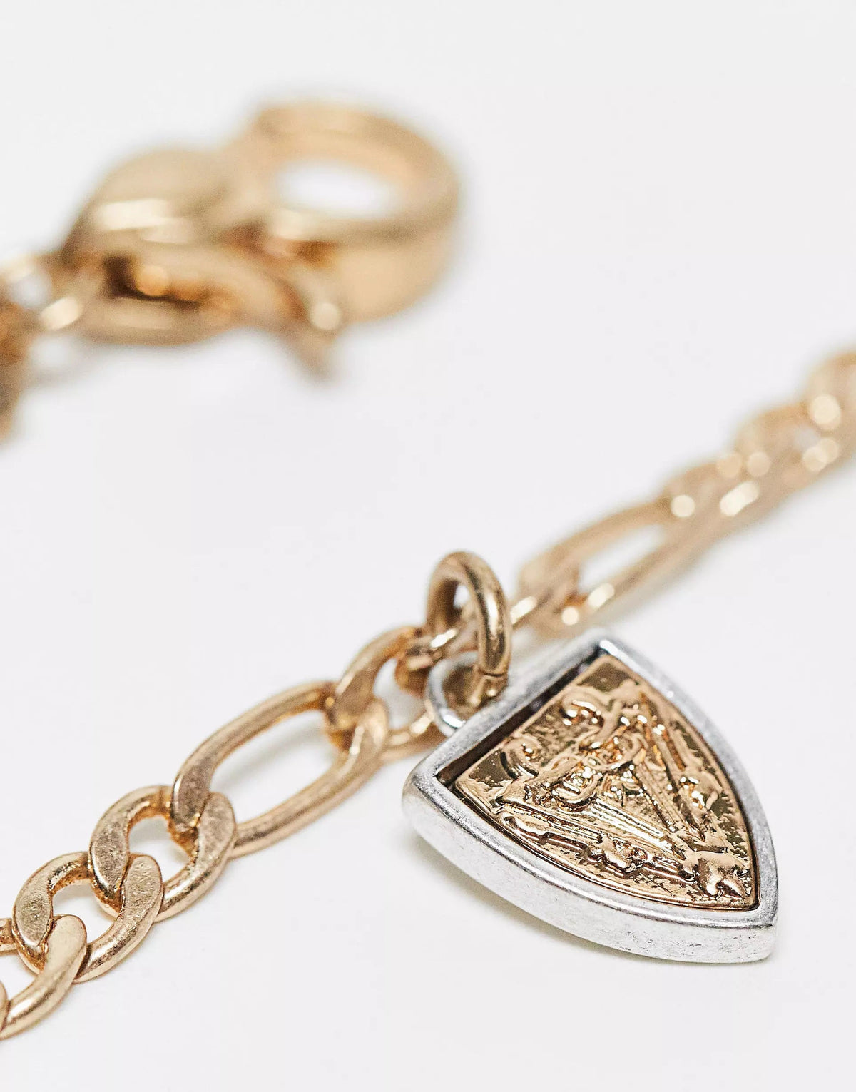 Allsaints Womens Charm Necklace In Warm Brass