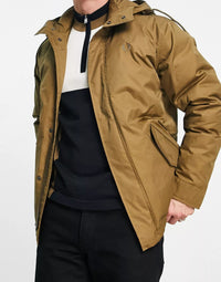 Fred Perry Mens Short Padded Parka Jacket In Brown