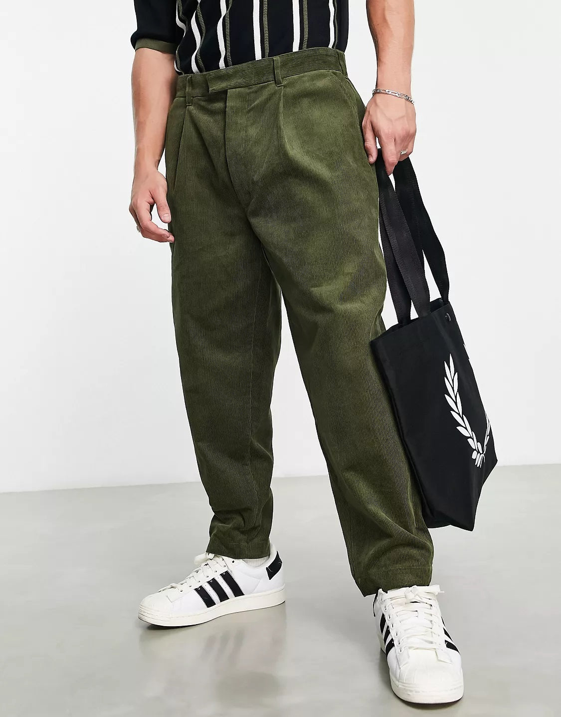 Fred Perry Mens Cropped Cord Tapered Trousers – Sale Lab UK