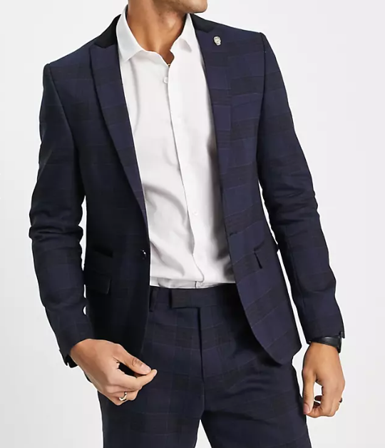 Mens blue hotsell skinny suit