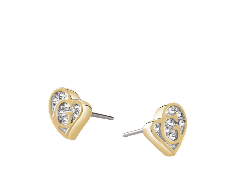 Guess ID Ladies Gold Heart Earrings