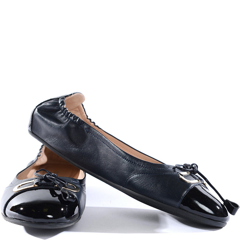 Bally Womens Ballet Flats in Blue Navy