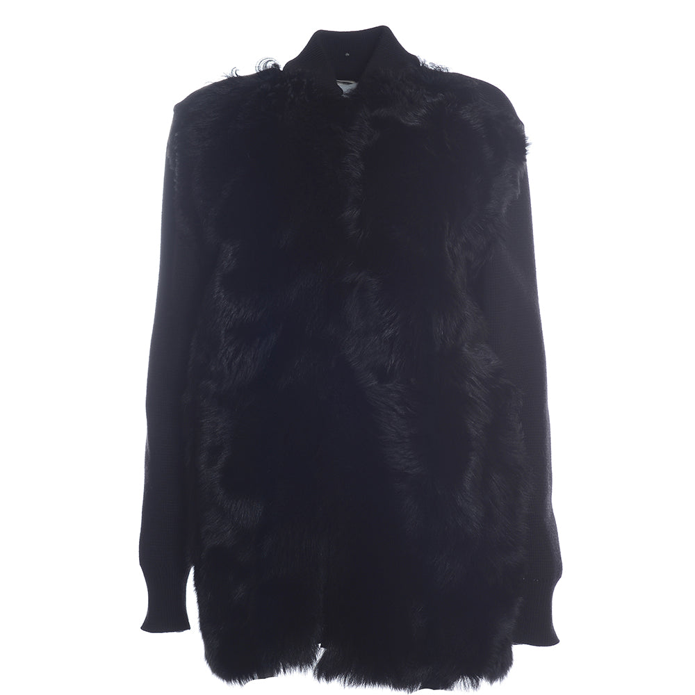 Bally Womens Fur Coat in Black