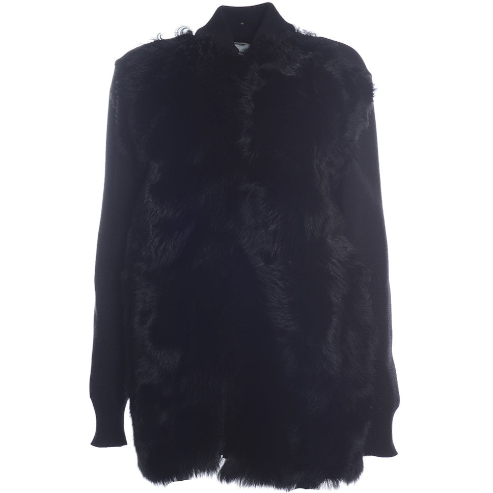 Bally Womens Fur Coat in Black
