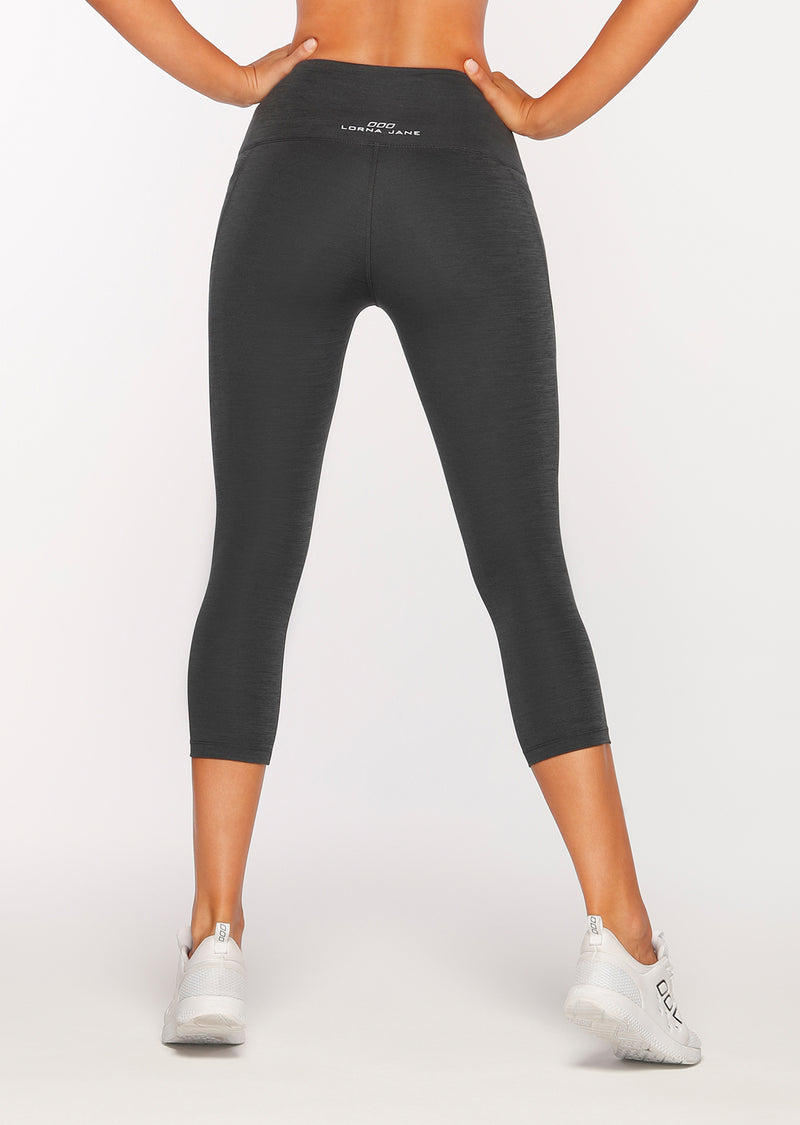 Lorna Jane Keep It Dry Core 7/8 Tight in Black Titanium Marl