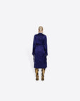 Balenciaga Womens Backwrap Trench in Marine Blue