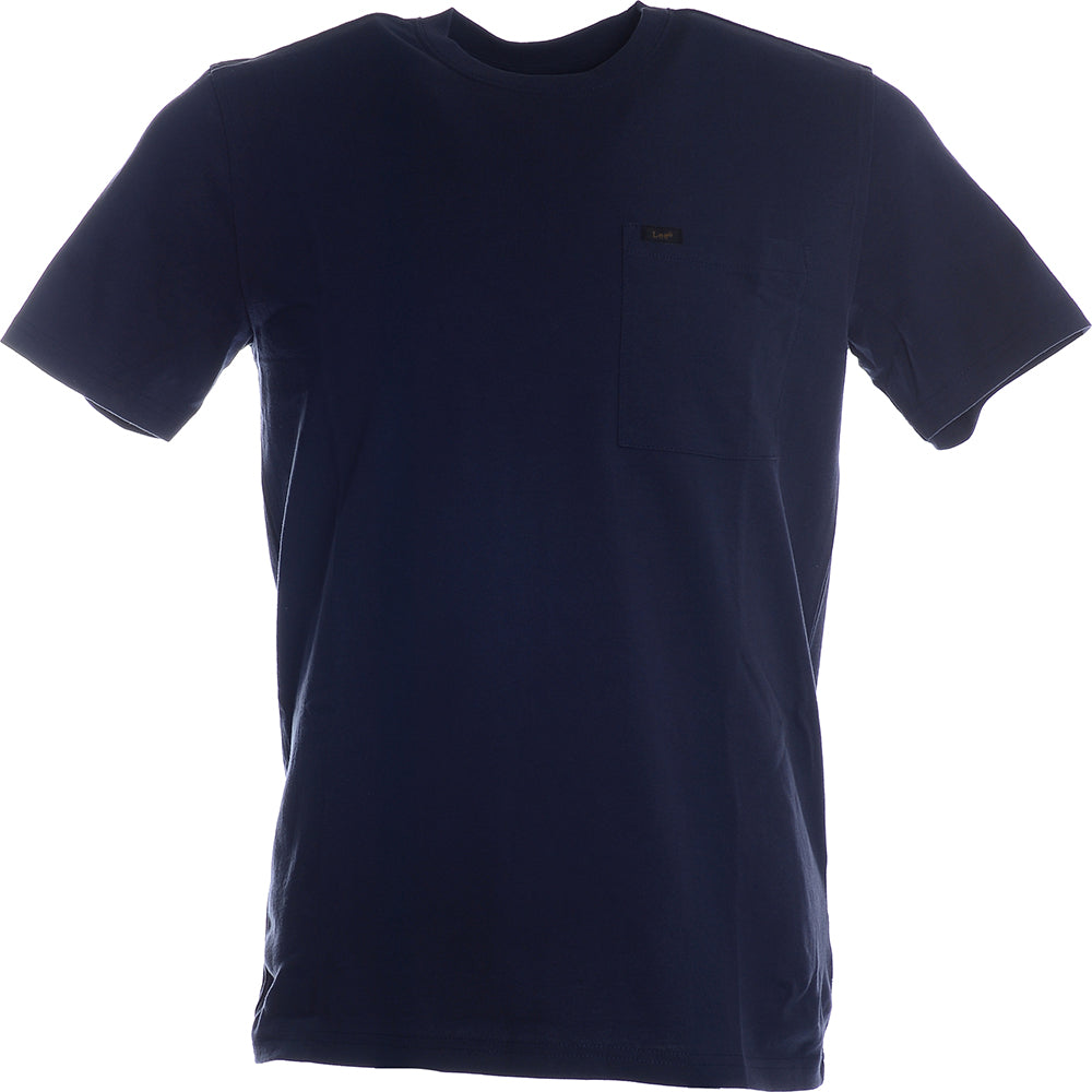 Mens Lee Short Sleeve Pocket T-shirt in Navy Blue
