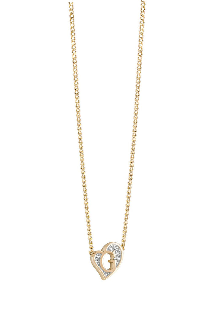 Guess ID Ladies Gold Heart Necklace