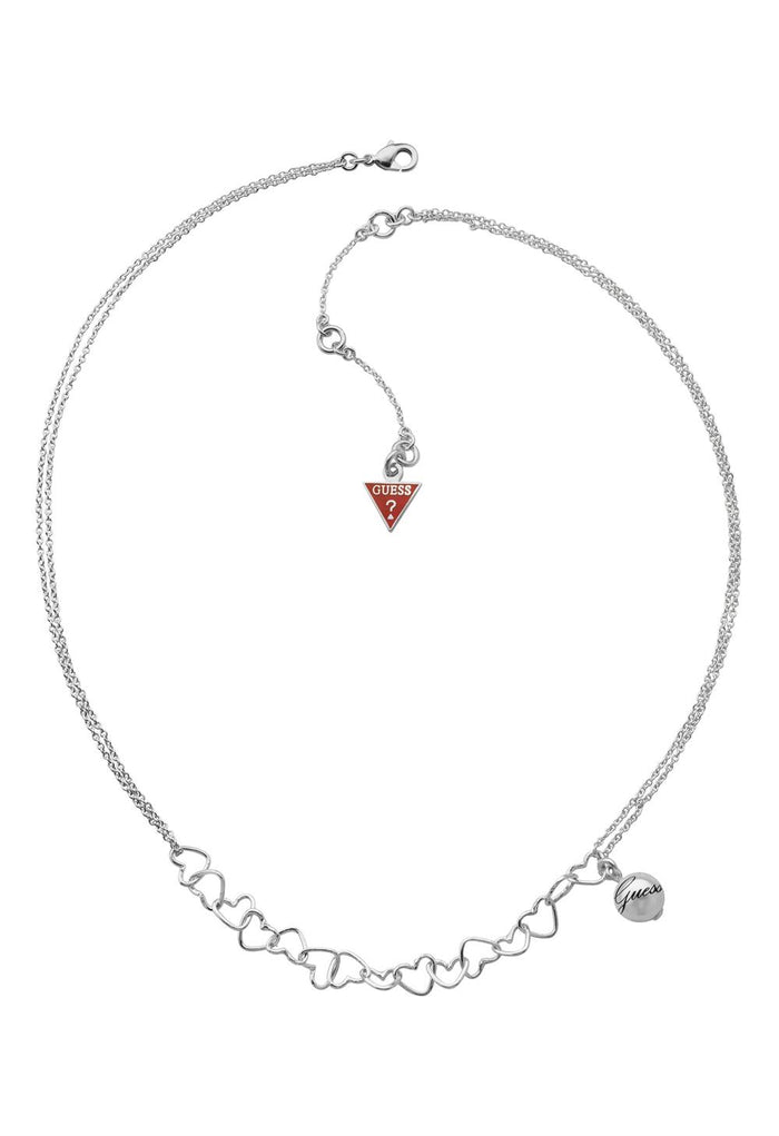 Guess ID Ladies Silver Heart Necklace