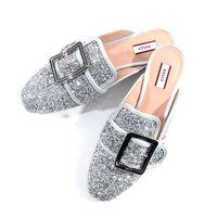 Bally Womens Slip on Sparkle Smart Shoes in Silver