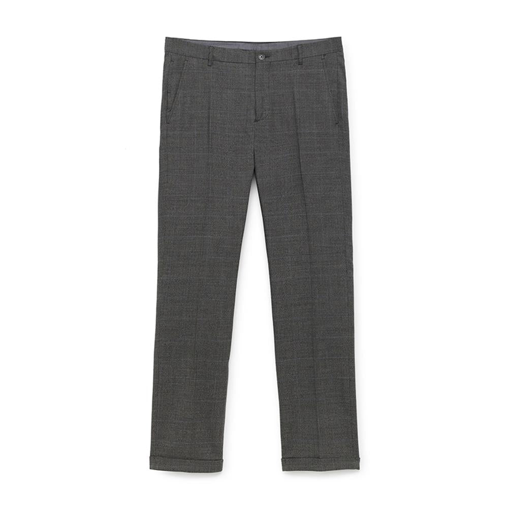 Men's Hackett Grid Windowpane Trousers in Grey