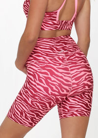 Lorna Jane LJ Full Coverage Maternity Bike Shorts in Bright Zebra Print