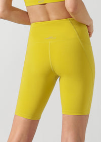 Lorna Jane Lace Up Bike Short in Acid Yellow