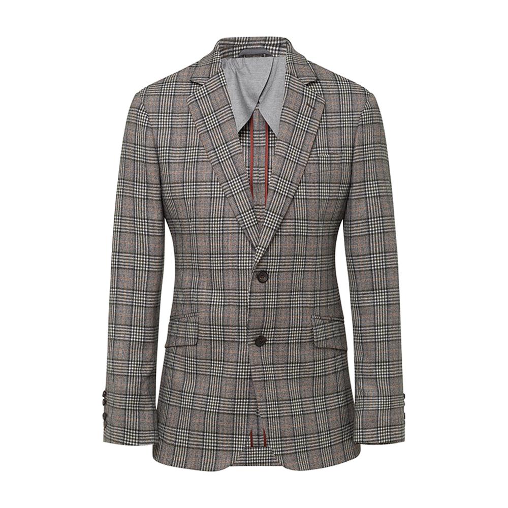 Men's Hackett, Brushed Cotton Grey Check Jacket in Grey