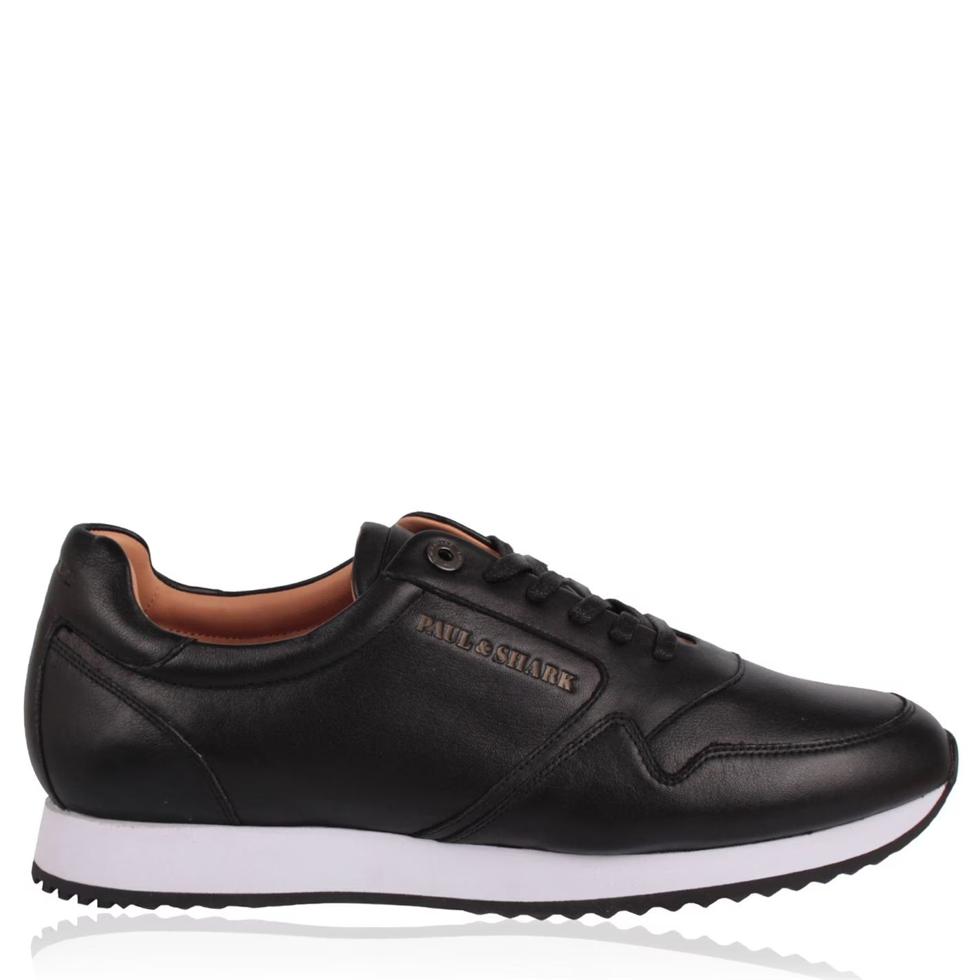 Mens black deals leather trainers