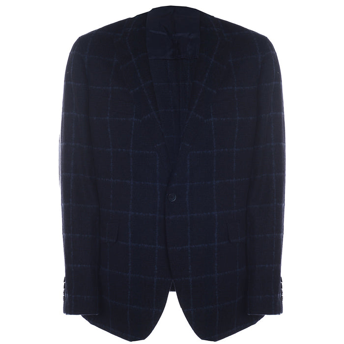 Men's Hackett, Boucle Wool Check Jacket in Navy & Blue