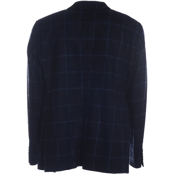 Men's Hackett, Boucle Wool Check Jacket in Navy & Blue