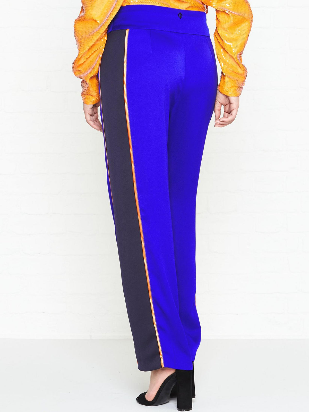 Womens Outline Lux Satin Jogger Bottoms in Cobalt