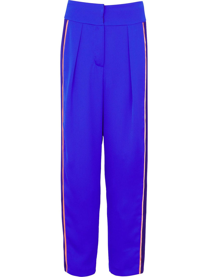 Womens Outline Lux Satin Jogger Bottoms in Cobalt