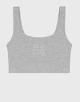 PE Nation Womens The Leadoff Recycled Sports Bra in Grey