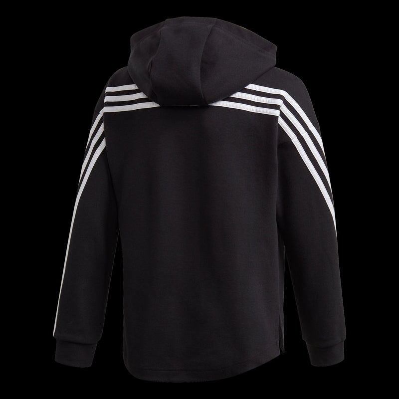 Girls Adidas 3 Stripe Full Zip in Black