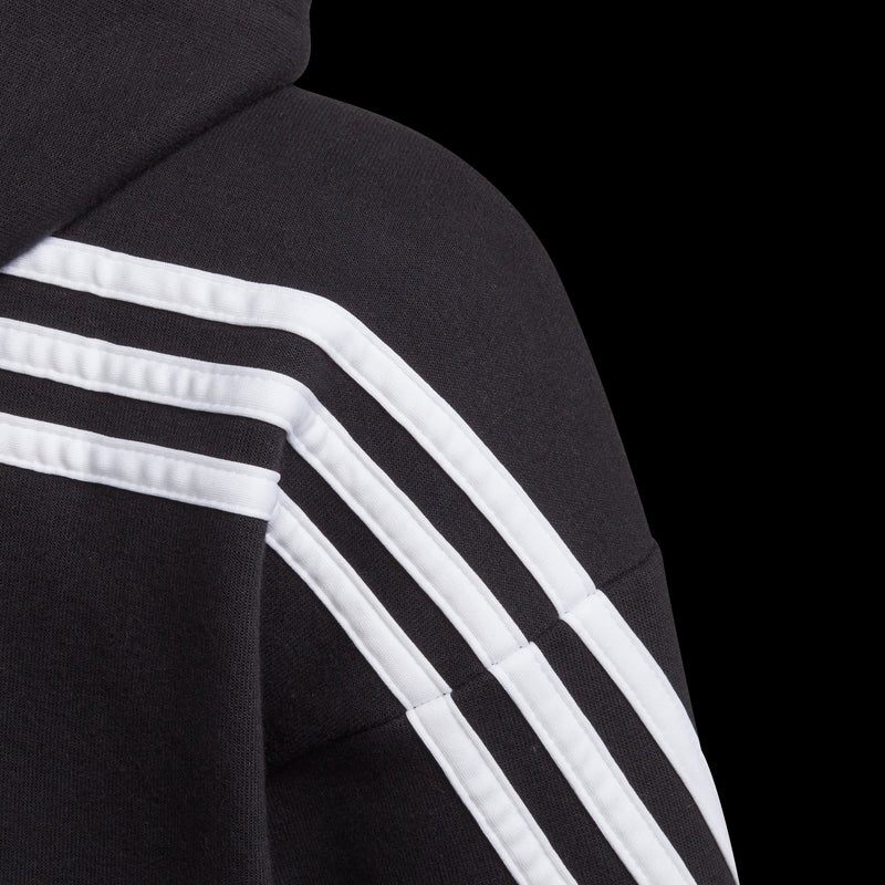 Girls Adidas 3 Stripe Full Zip in Black