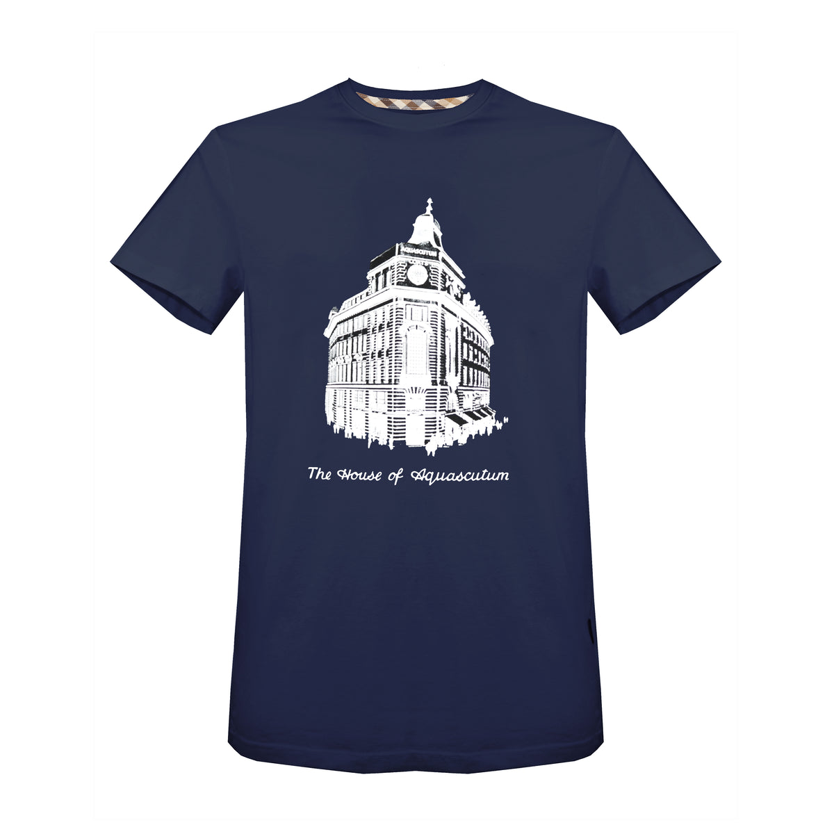 Aquascutum Mens "The House of Aquascutum" T-Shirt in Royal Blue