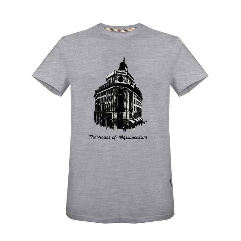 Aquascutum Mens "The House of Aquascutum" T-Shirt in Grey