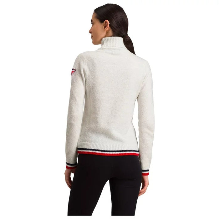 Rossignol Womens Tricolor Roll Neck Knit in White
