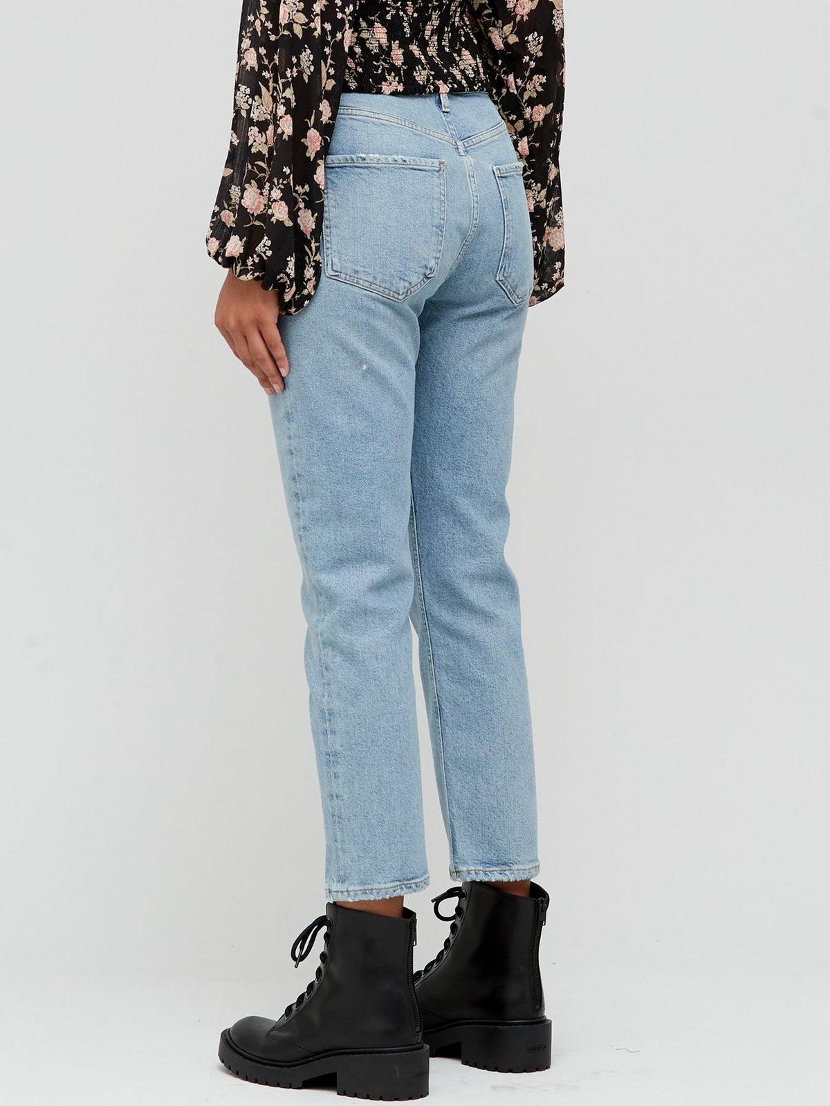Womens Agolde Riley Crop Jeans in Denim