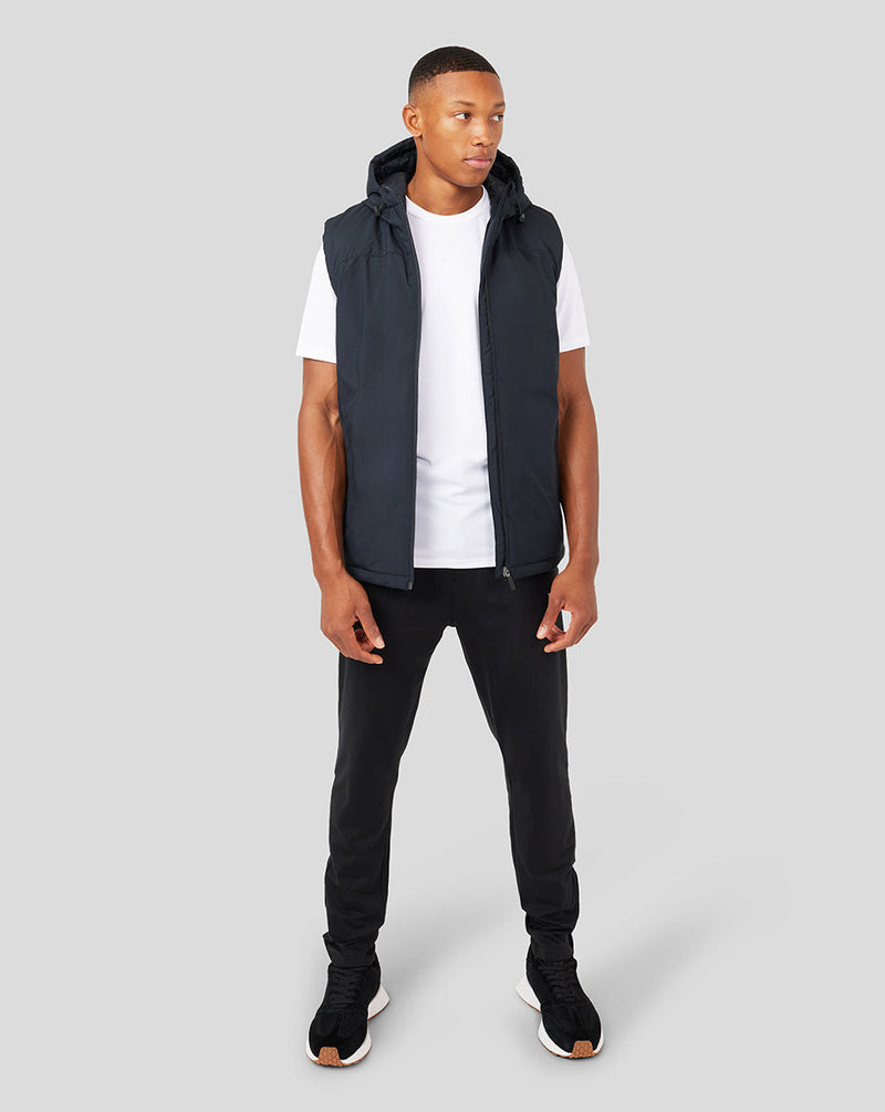 Mens Castore Hooded Gilet in Black