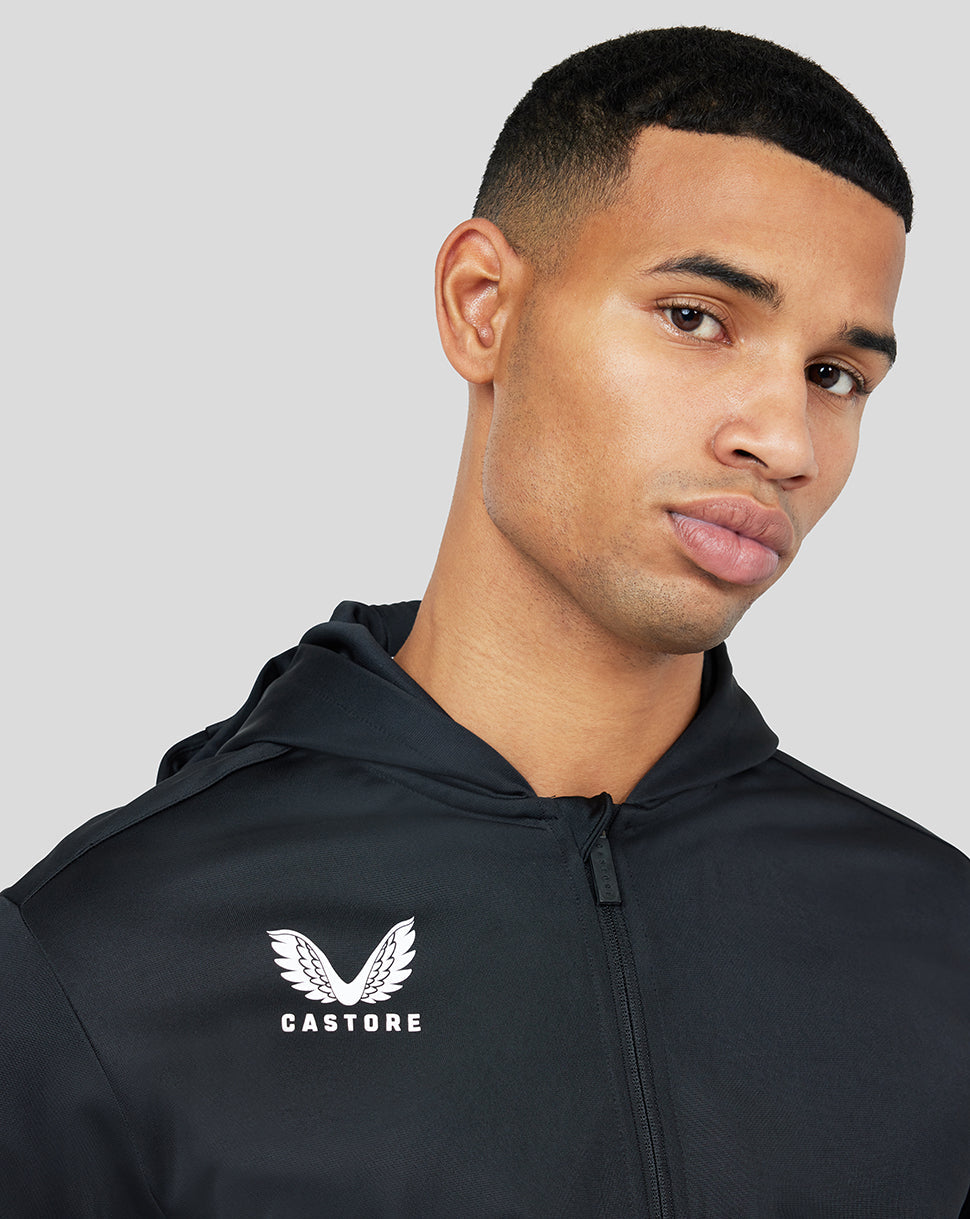 Mens Castore Zip Through Hoodie in Black