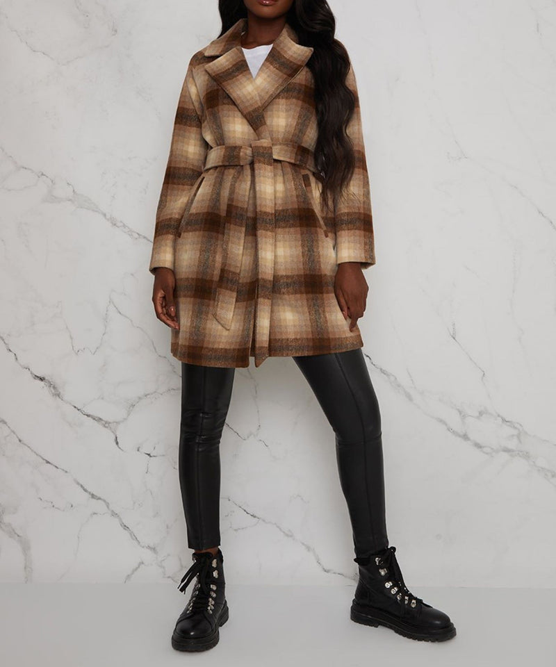 Womens Chi Chi London Coat in Brown