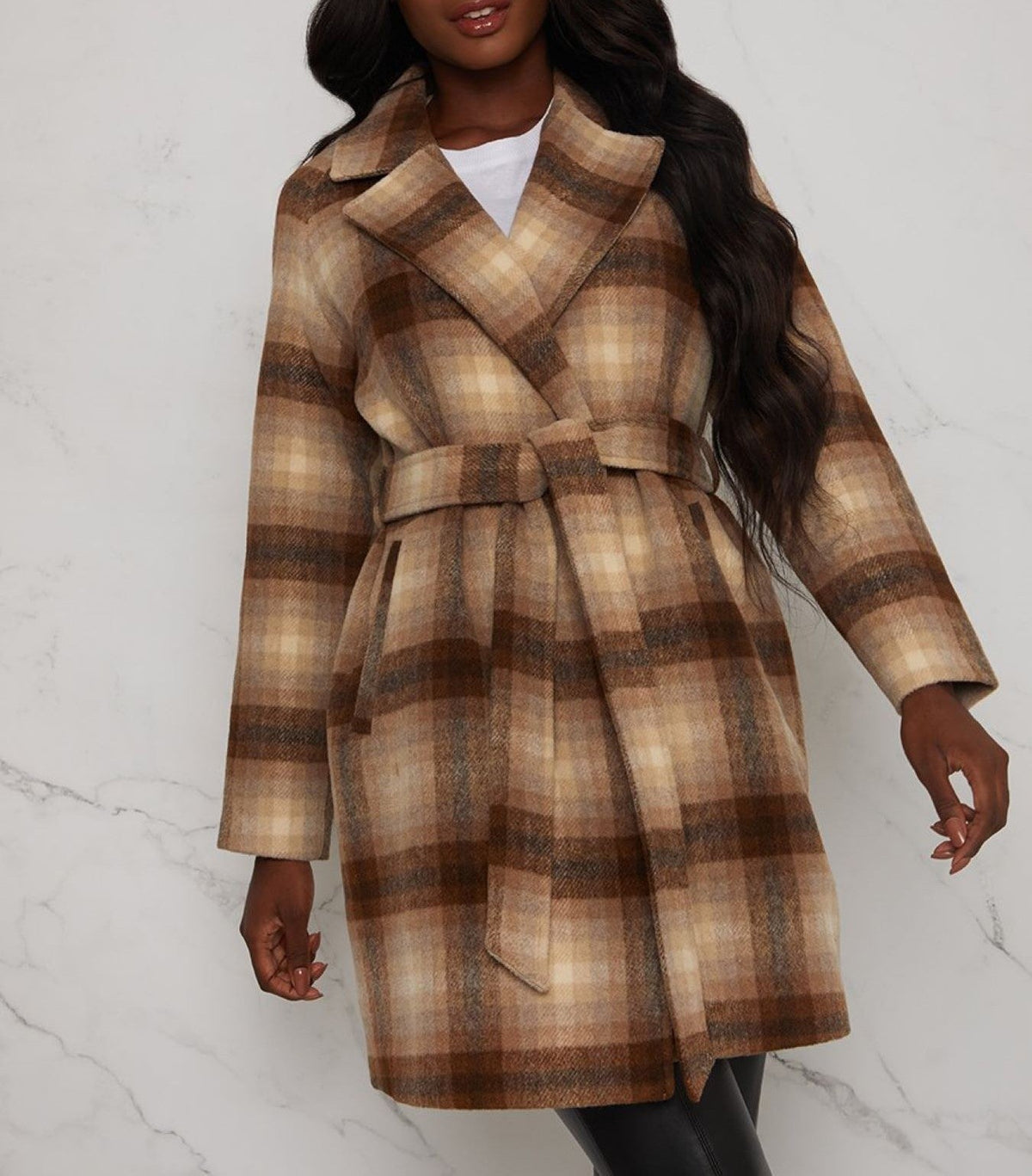 Womens Chi Chi London Coat in Brown