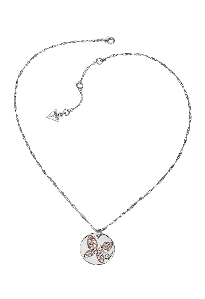 Guess Womens Butterflycoin Necklace in Silver