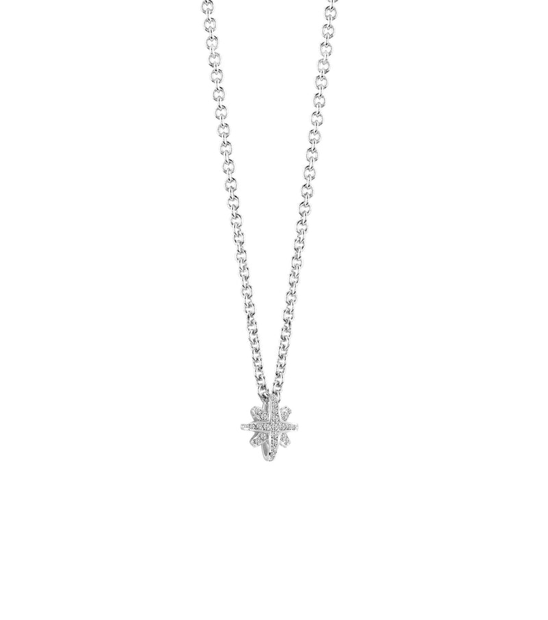 Guess Womens 16-18 Small Paveestar Necklace in Silver