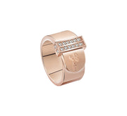 Guess Womens Logo Mini Pavee Ring in Gold