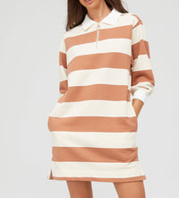 Womens Tommy Hilfiger Dress in Beige Stripe