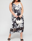 Womens Calvin Klein Curve Recycled Printed Midi Dress in Print