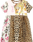 Kids Roberto Cavalli Girl Tiger Floral Dress in Multi