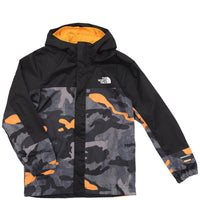 Boys The North Face Printed Jacket In Black/Gold